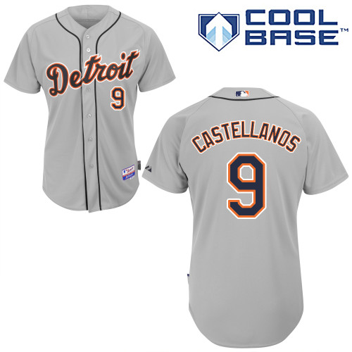 Nick Castellanos #9 MLB Jersey-Detroit Tigers Men's Authentic Road Gray Cool Base Baseball Jersey